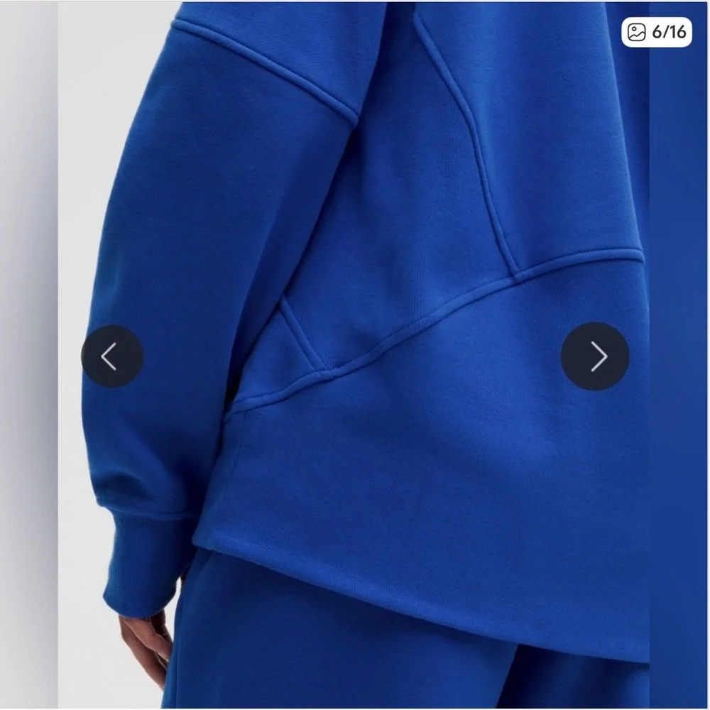Lululemon Scuba Oversized Funnel-Neck Half zip Long Cerulean Blue XL/XXL - Picture 4 of 11